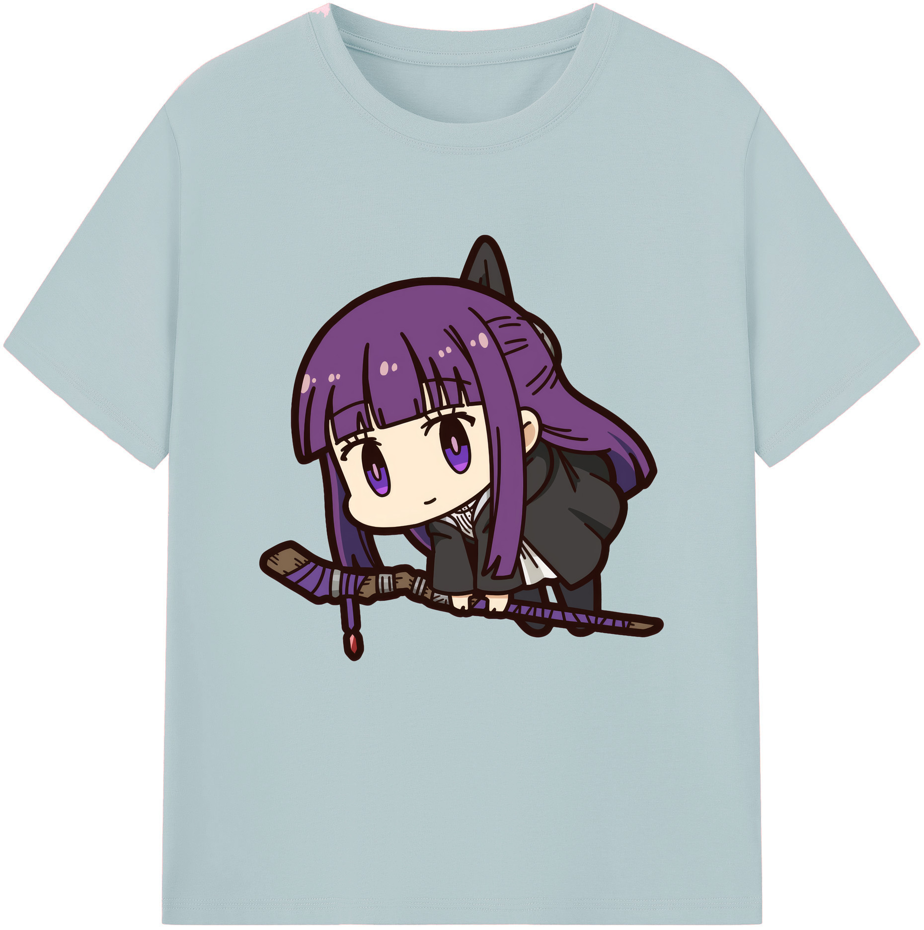 （画像用） 葬送のフリーレン Frieren 綿100％半袖Tシャツ（フロントプリント）